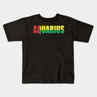 Aquarius Bissau Guinean Horoscope Heritage DNA Flag Kids T-Shirt